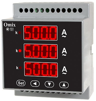 Амперметр трехфазный на DIN-рейку Omix D4-AX-3-0.5 Амперметр трехфазный на DIN-рейку Omix D4-AX-3-0.5