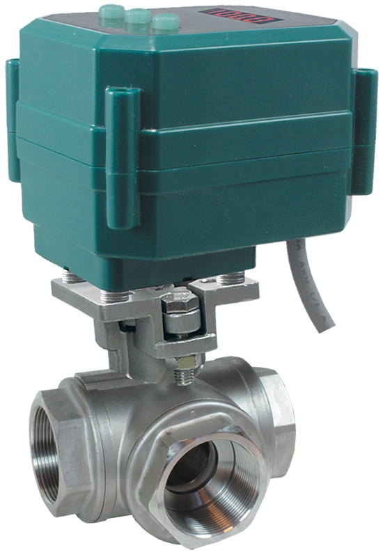 Кран шаровой трехходовой КПР-Т3 с электроприводами ЭПР2 Кран шаровой трехходовой КПР-Т3 с электроприводами ЭПР2